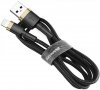 KABEL USB-A / Lightning iPhone Baseus Cafule CALKLF-BV1 100cm Apple 2.4A CZARNO-ZŁOTY W OPLOCIE